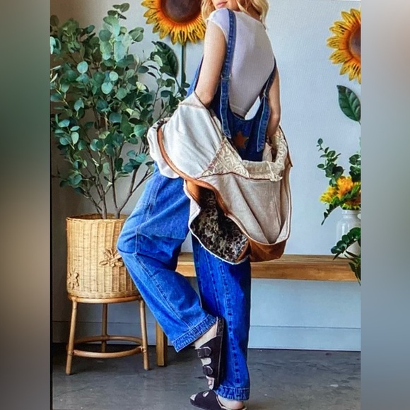 Oli & Hali Oversized Blue Denim Overalls - Picture 4 of 5